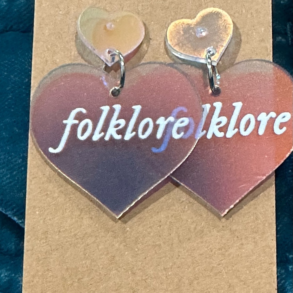 Taylor Swift New Folklore Heart Shaped Dangle Earrings